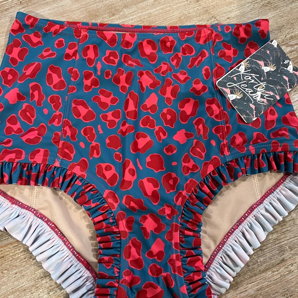 Kortni Jeane Kids Bottoms - Red and Blue Leopard Print